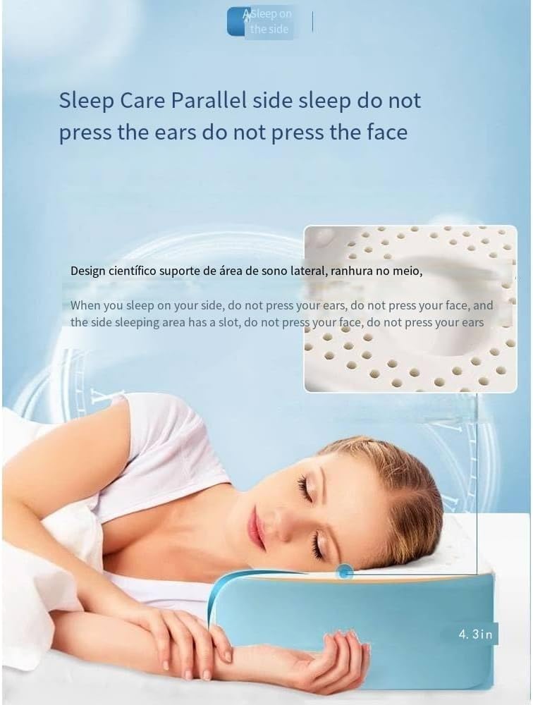 Cervical Orthopedic Latex Sleeping Pillow; for Neck, Shoulder, and Back Pain Relief; Helps Spinal Alignment; Back and Side Sleeping,Specialty Medical Pillows,Neck Pillow,Massage Pillow;Latex Pillow