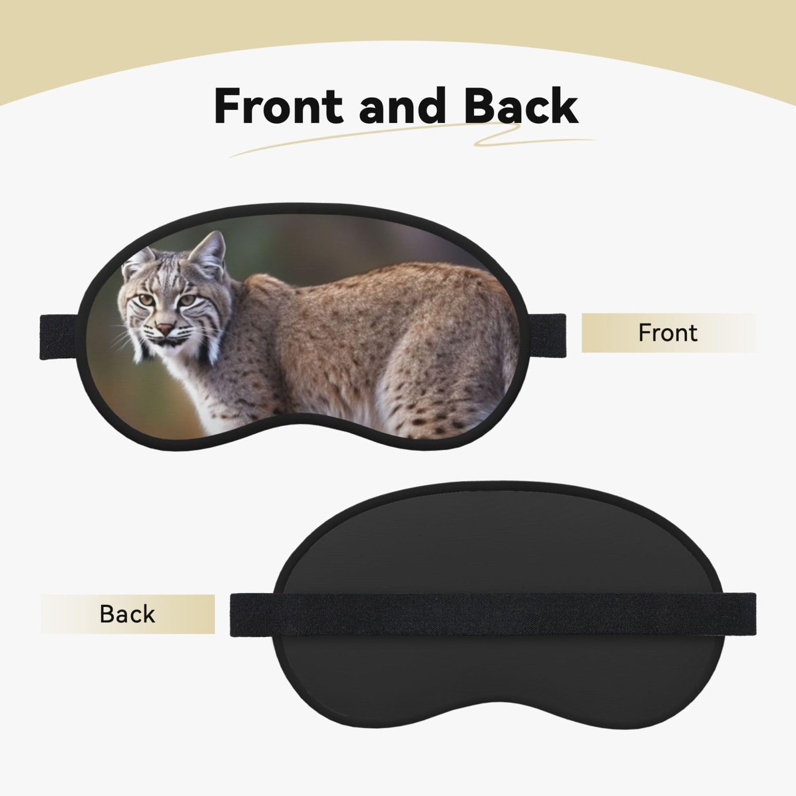 Sleep Mask for Side Sleeper Silk Sleeping Eye Masks with Elastic Strap Super Soft Eye Sleep Shade Cover Wild Bobcat Blackout Night Blindfold for Women Men Travel