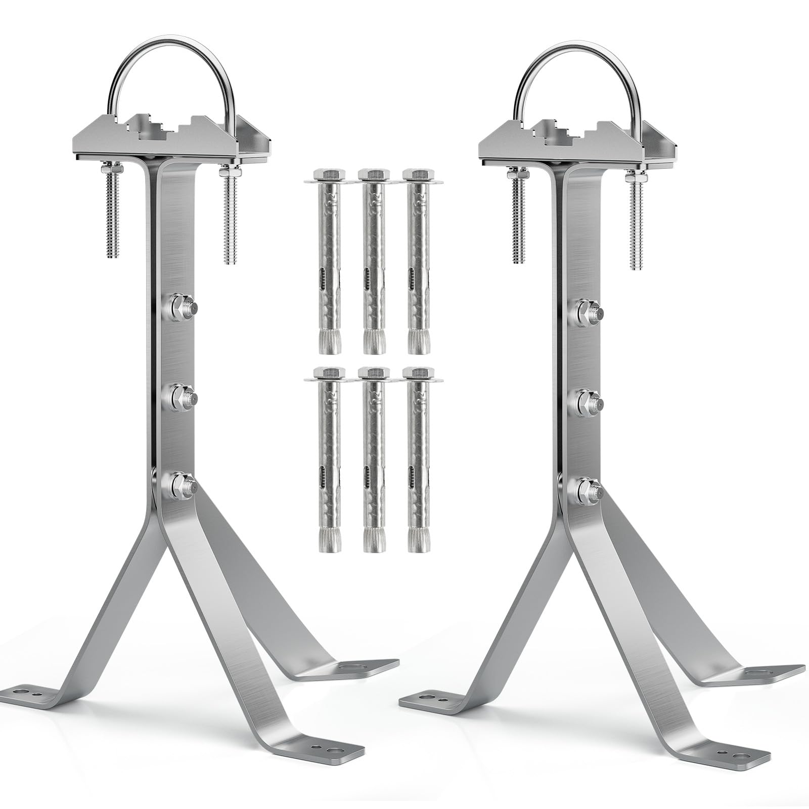 Antenna Mounting Bracket 12 Inch SUS304 Stainless Steel Mast Wall Mount Clamp Windproof Antenna Mount for TV Antenna Mast