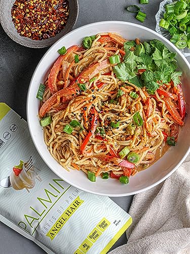 Palmini Angel Hair Pasta – Spaghetti - Palm Herzen - kalorienarm - Low Carb - Keto - Vegan | GVO-frei - Glutenfrei - Zuckerfrei - 338g | (3er Packung)