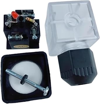 Hydraulic Solenoid Pulse Valve Coil Junction Box Plug Waterproof 3-core 4-core LED with Light DC AC DIN43650A4-core with light AC