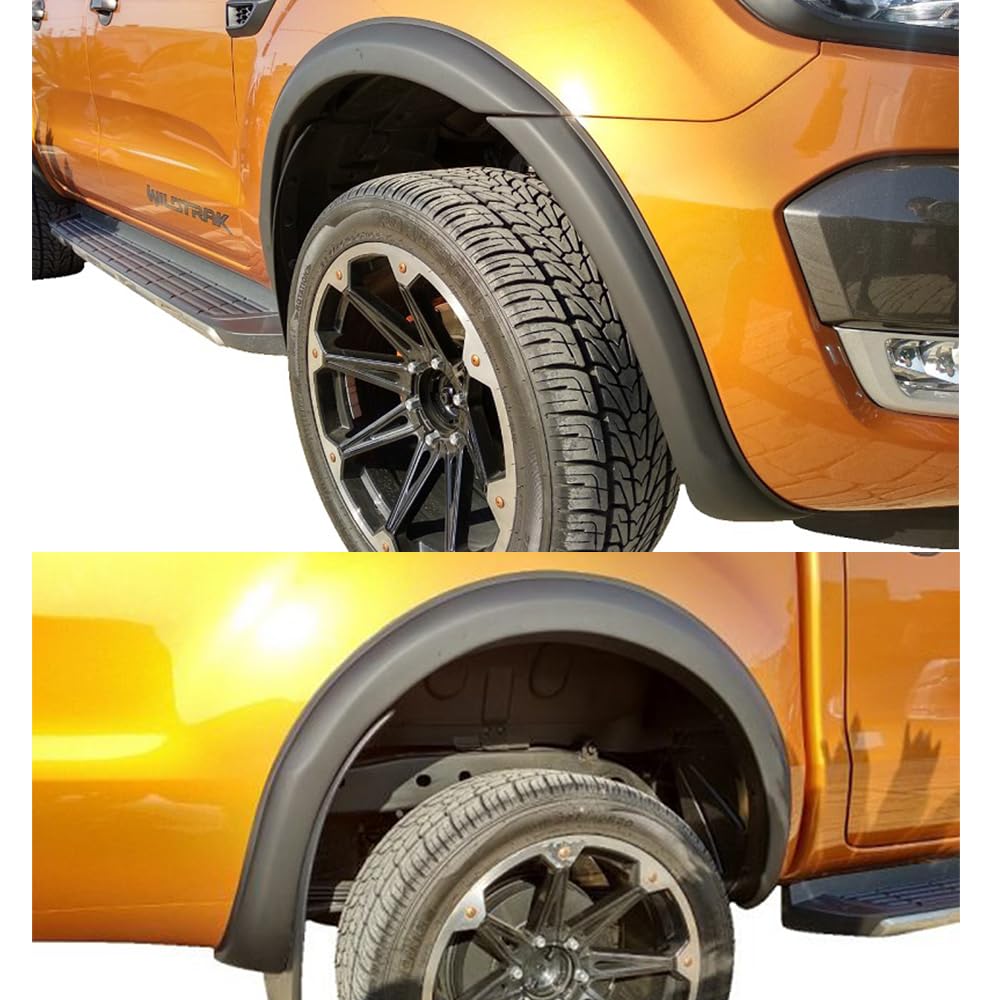 Élargisseurs d'ailes 20 mm pour Ford Ranger 2015-2018 XL XLT Tremor Limited Wildtrak Wildtrak X Platinum T7 Double cabine ABS Passage de roue Noir sans PDC 3 pouces