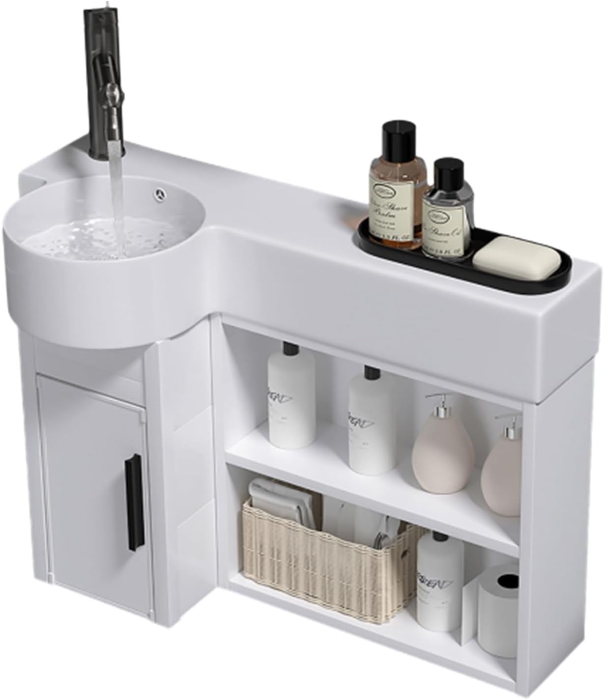 Amazon.com: AMEERR Rectangle Corner Sink Bathroom Small Wall Mount with ...