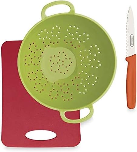 Farberware Juego de caja de alimentación saludable, 3 piezas, rojo y verde