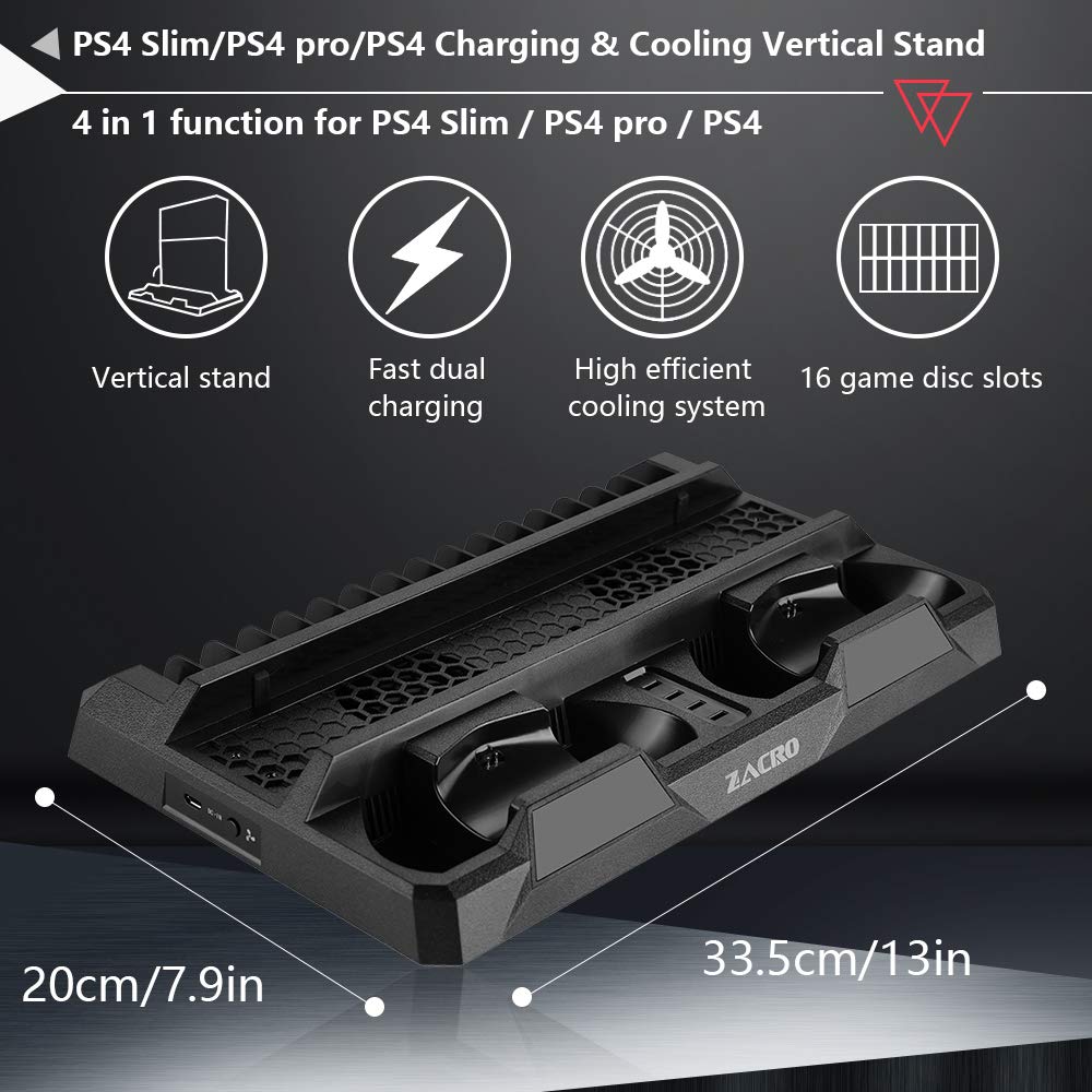 Zacro Ps4 Vertical Stand Charger All In One For Ps4 Desertcart