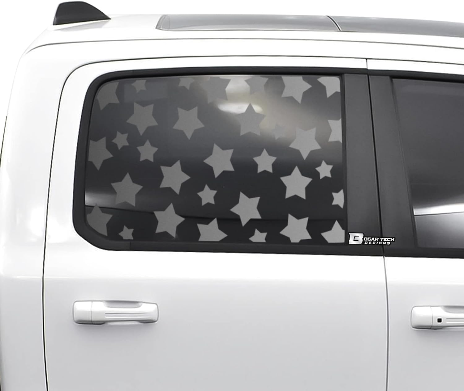BOGAR TECH DESIGNS Precut Side Windows Animal Butterfly Print Vinyl Decal Stickers Compatible with Dodge Ram 2019-2025, Matte Black