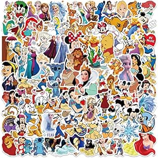 Bric dodo 100 Pcs Cartoon Character Stickers Laptop Car Scrapbook Phone Skateboard Bike Travel Case Princess Stickers Vinyl Waterproof Aesthetic Personalised Stickers for Teens Boys Girls Adults