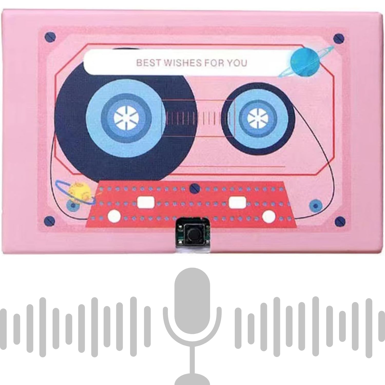 Greeting Card with Voice Message, Voice Recording Cassette, Message Card with Built-in Recorder & Cassette Player Sound, Digital Voice Recorder, Cassette Shape, Greeting Card for Birthday, Valentine-image-49