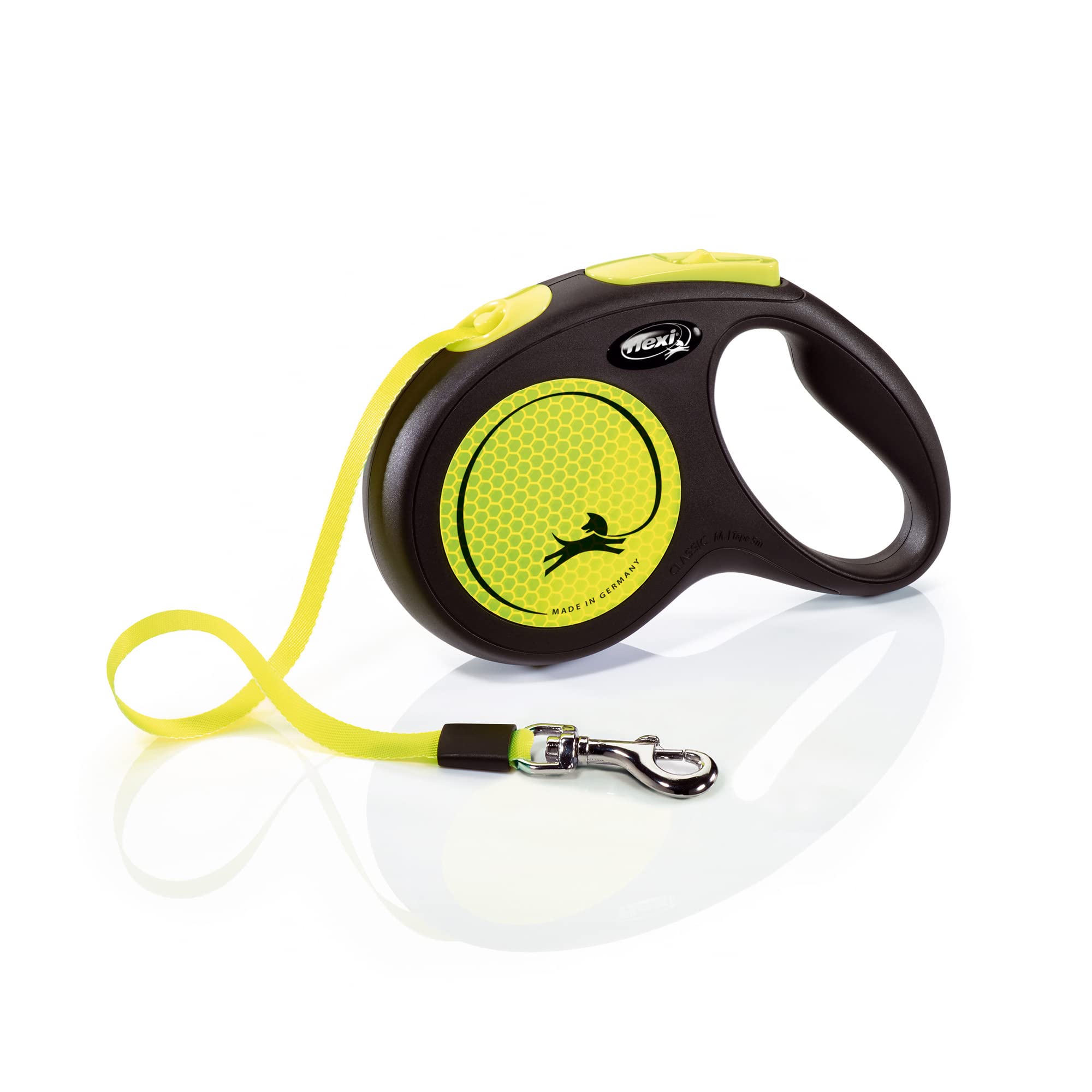 Flexi New Neon Yellow Tape Medium, Retractable Leash 5M 25Kg