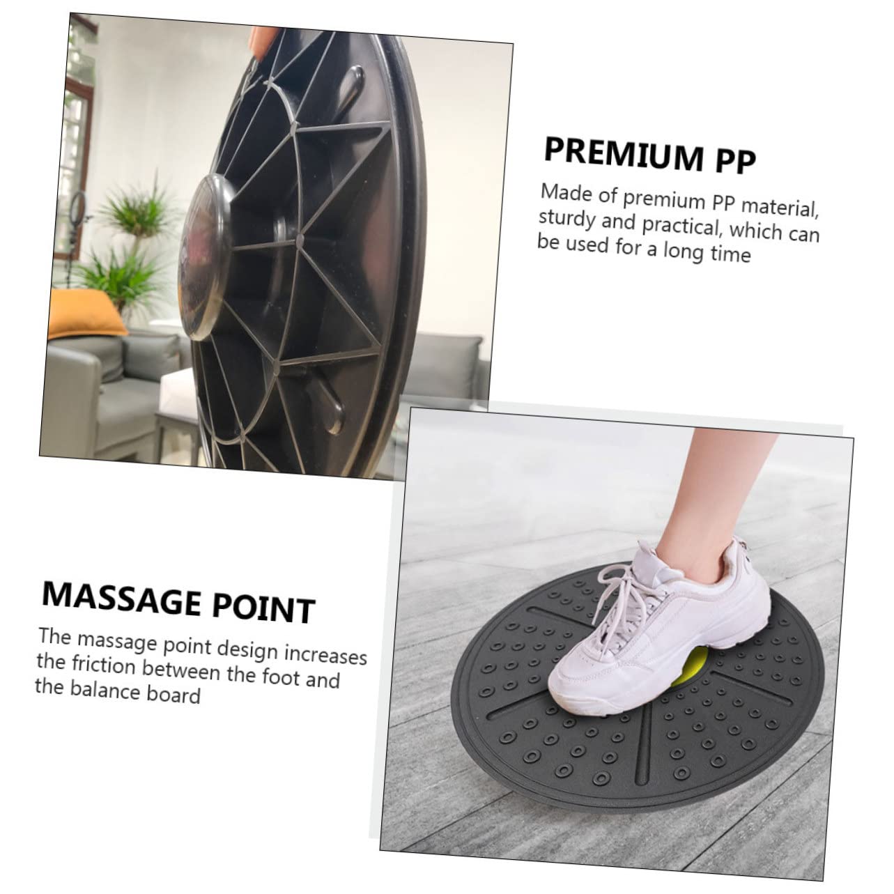 BESTonZON 1pezzi Tavola Per Esercizi Di Fitness Attrezzo in Pp Di Rotazione Gradi Dispositivo Per Migliorare Stabilità Coordinazione Utile Per Riabilitazione e Allenamento Muscolare