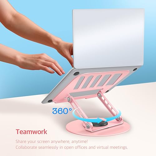 Miniatura 2 de Soporte ajustable giratorio de 360 para portátil y soporte de metal para teléfono, perfecto para el trabajo, pintura, oficina, viajes, hogar, se