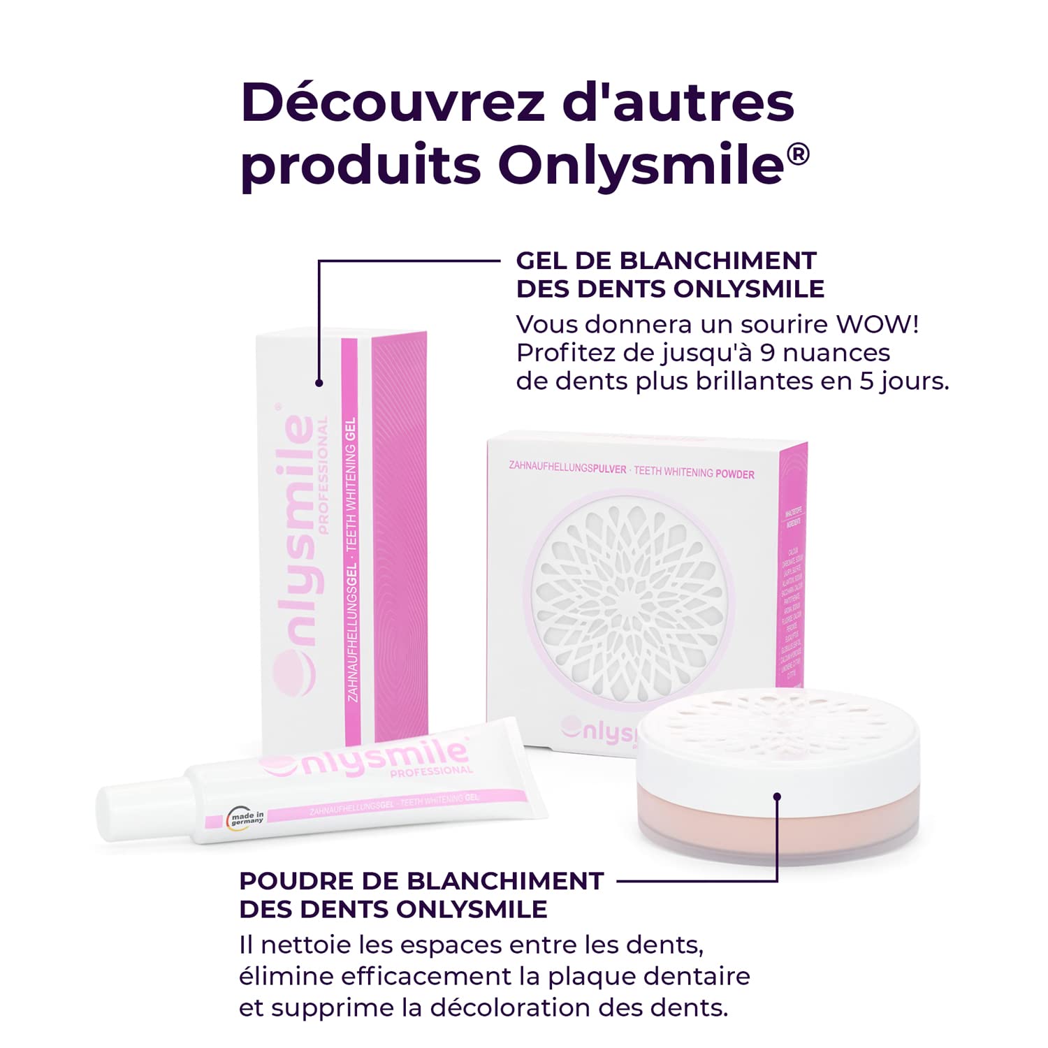 OnlySmile Kit de Blanchiment Dentaire Professionnel – Vainqueur du Test 2024-2025 – Gel & Lampe LED pour Blanchir les Dents, Kit de Blanchiment des Dents à domicile, Blanchisseur de Dents Indolore