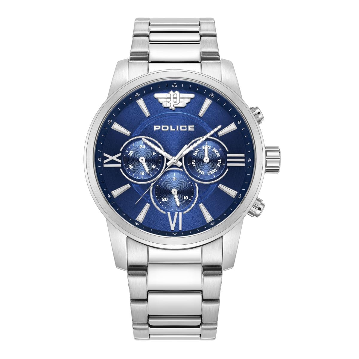 Quartz Multifunction Blue Dial Silver Stainless Steel Strap Watch for Men - PLPEWJK0004404-image-48