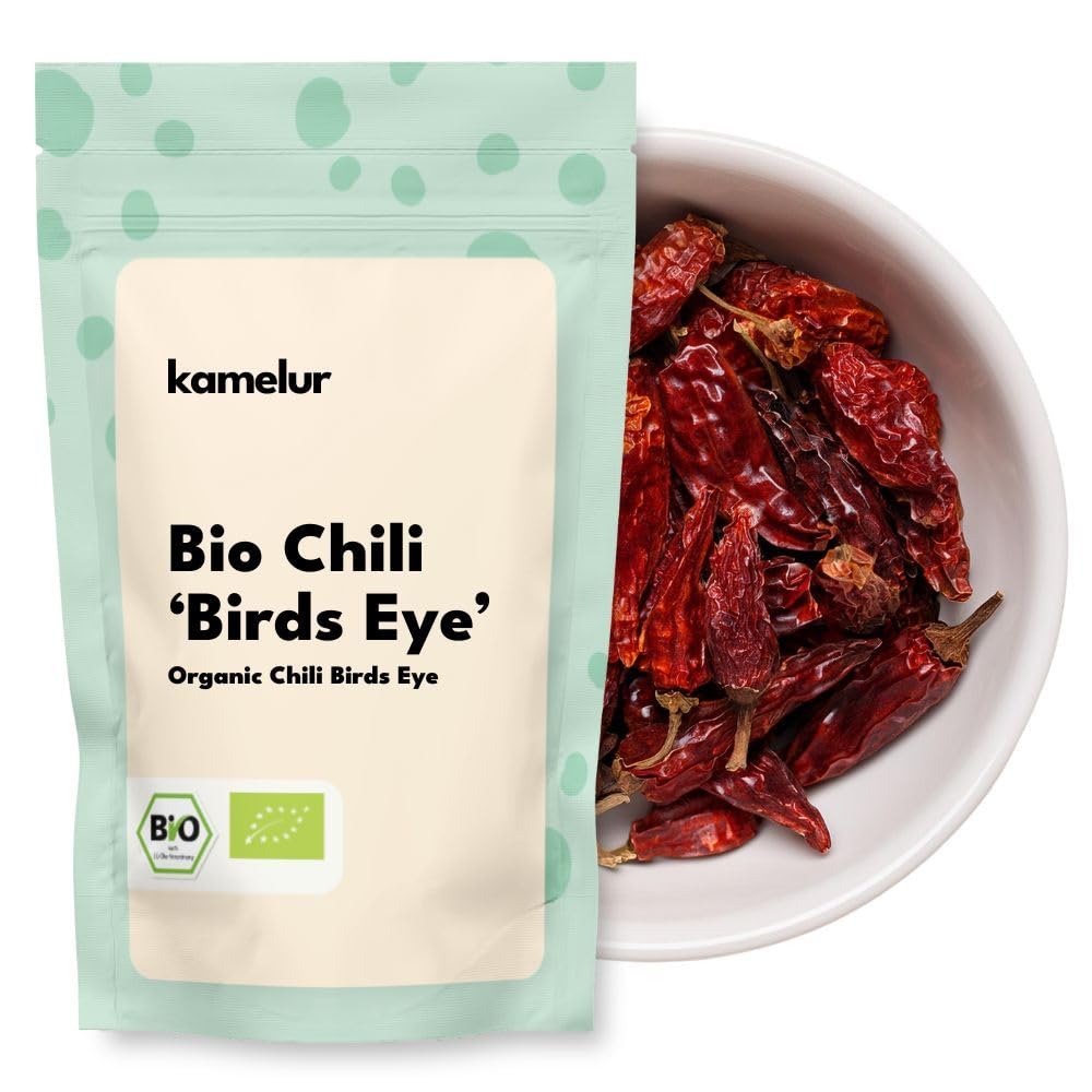 Kamelur Bio Birds Eye Peperoncino (1 kg) condimento peperoncino piccante da coltivazione biologica