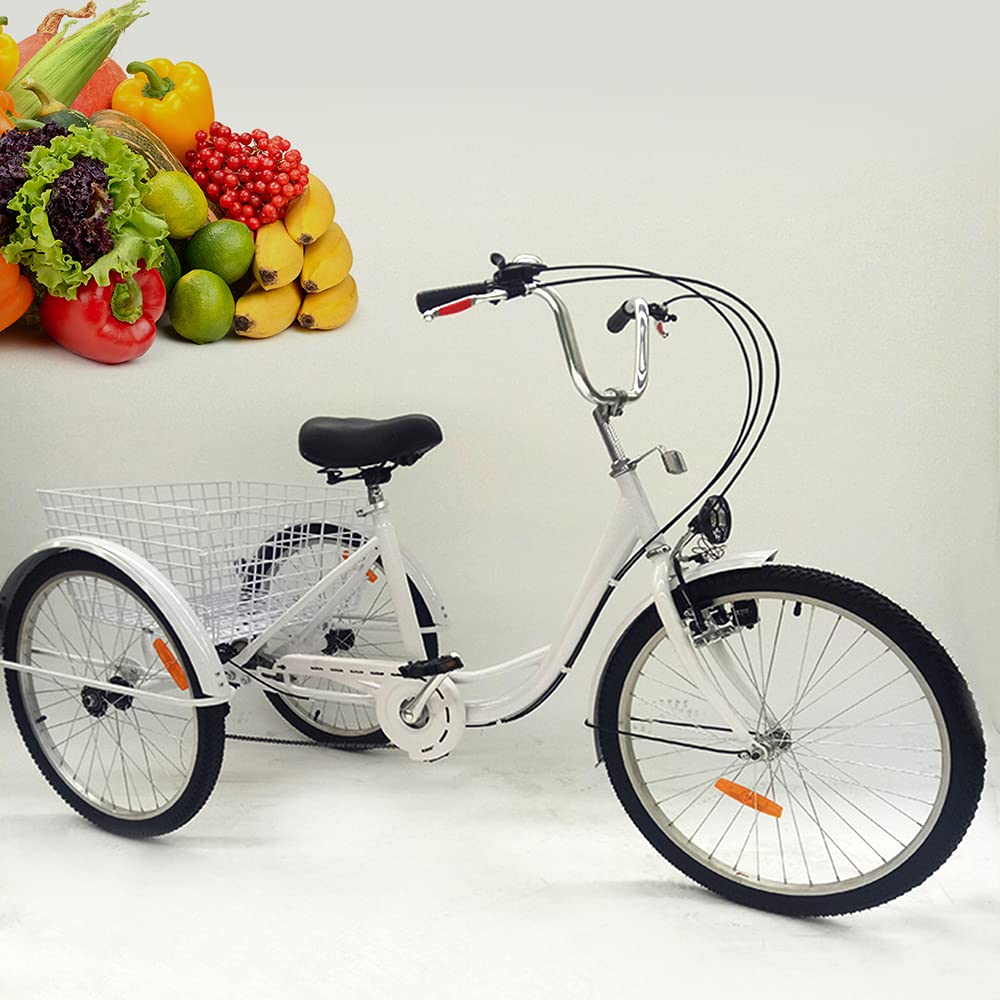 Buy Adult Tricycle, 24" Adult Trike Bike, 6 Speed Adult Trike Bike, 3