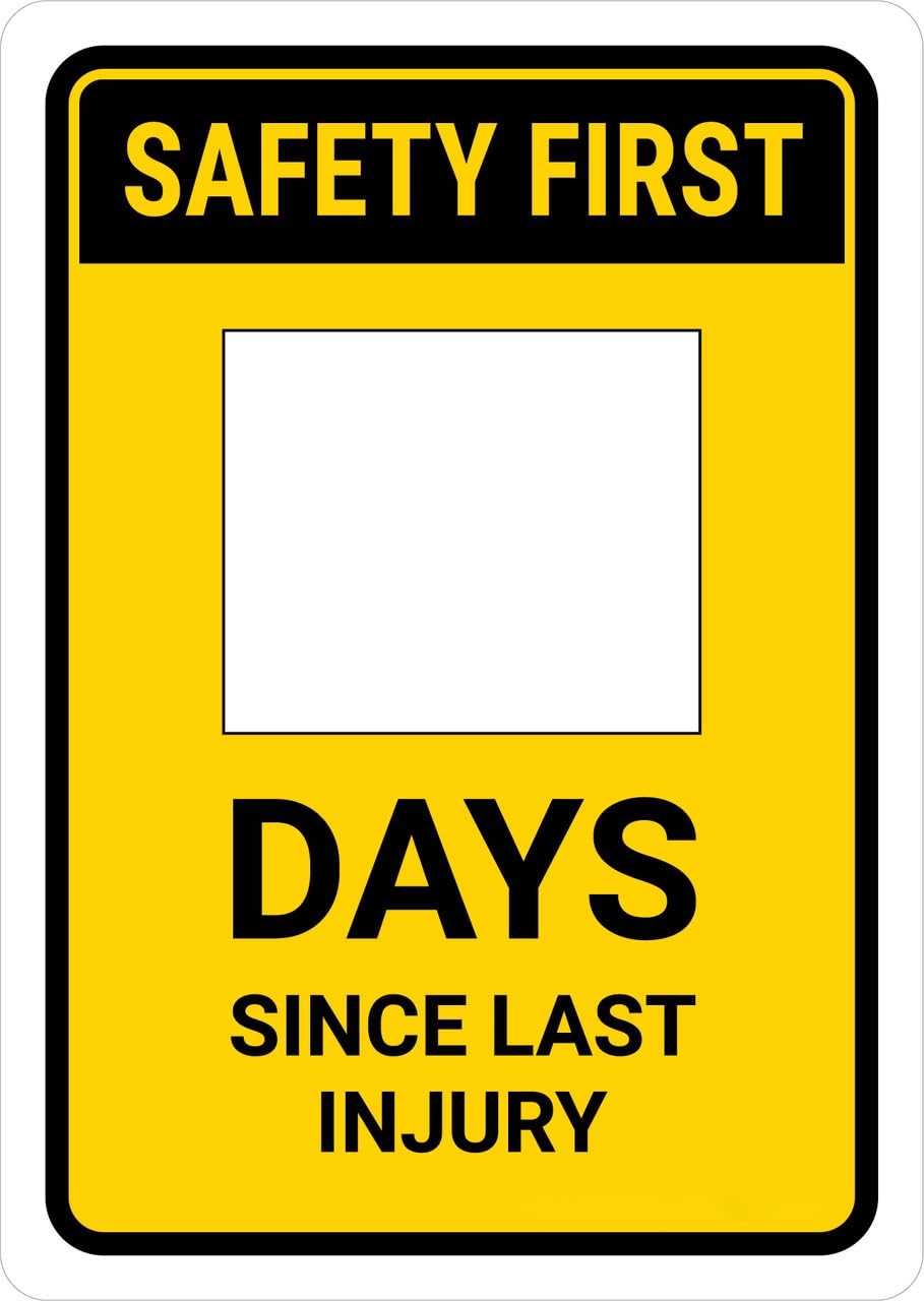 Amazon.com: Safety First: Days Since Last Injury Yellow Portrait