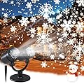 Christmas Double Head Snowflake Projection Lights, ZBPP Outdoor LED Christmas Lights IP65 Waterproof,Rotating Snow Lamp Brighter LED Landscape for Xmas Holiday Party Decoration