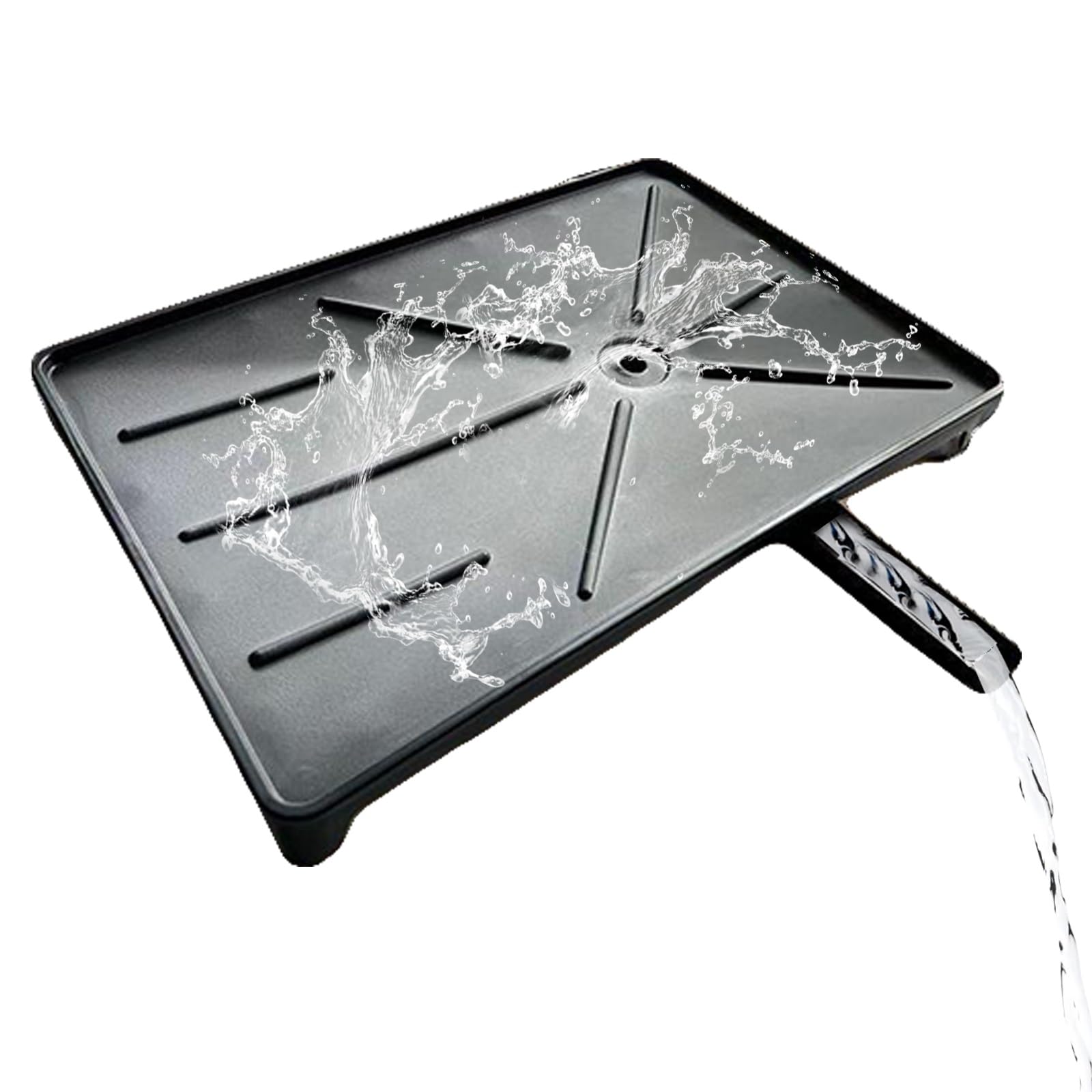 IvyLoutish Plastic Drip Tray with Side Drop Slope Diversion and Non-Slip Base for Efficient Dish Draining