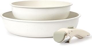 GiPP Pan Set with Removable Handle, 20/26 cm Non-Stick Coated Pan Induction Frying Pan Set, Safe PFOS/PFOA-Free, Easy Cleaning, Pan Sets Suitable for All Hobs