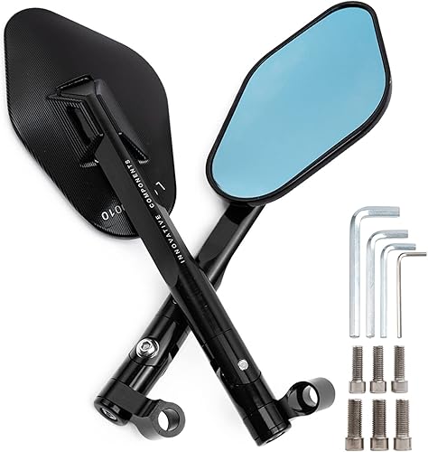 Universal Motorcycle Rear View Mirror CNC Aluminum Rearview Mirror Rearview Mirrors Blue Anti-glare Side Mirror For Yamaha XT660 XT660X XT660R