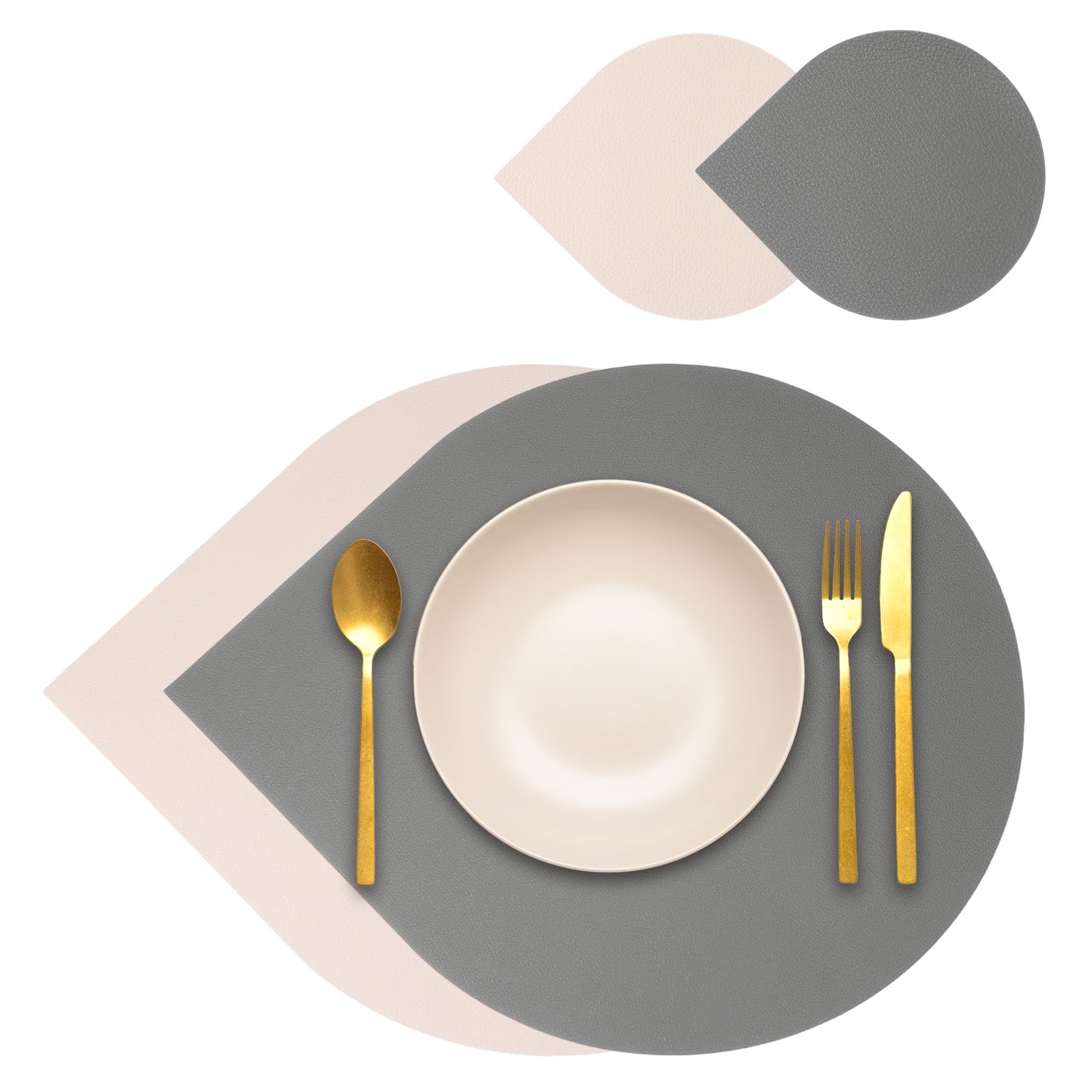 Set de table en cuir synthétique double face chic et résistant à la chaleur uxcell x2