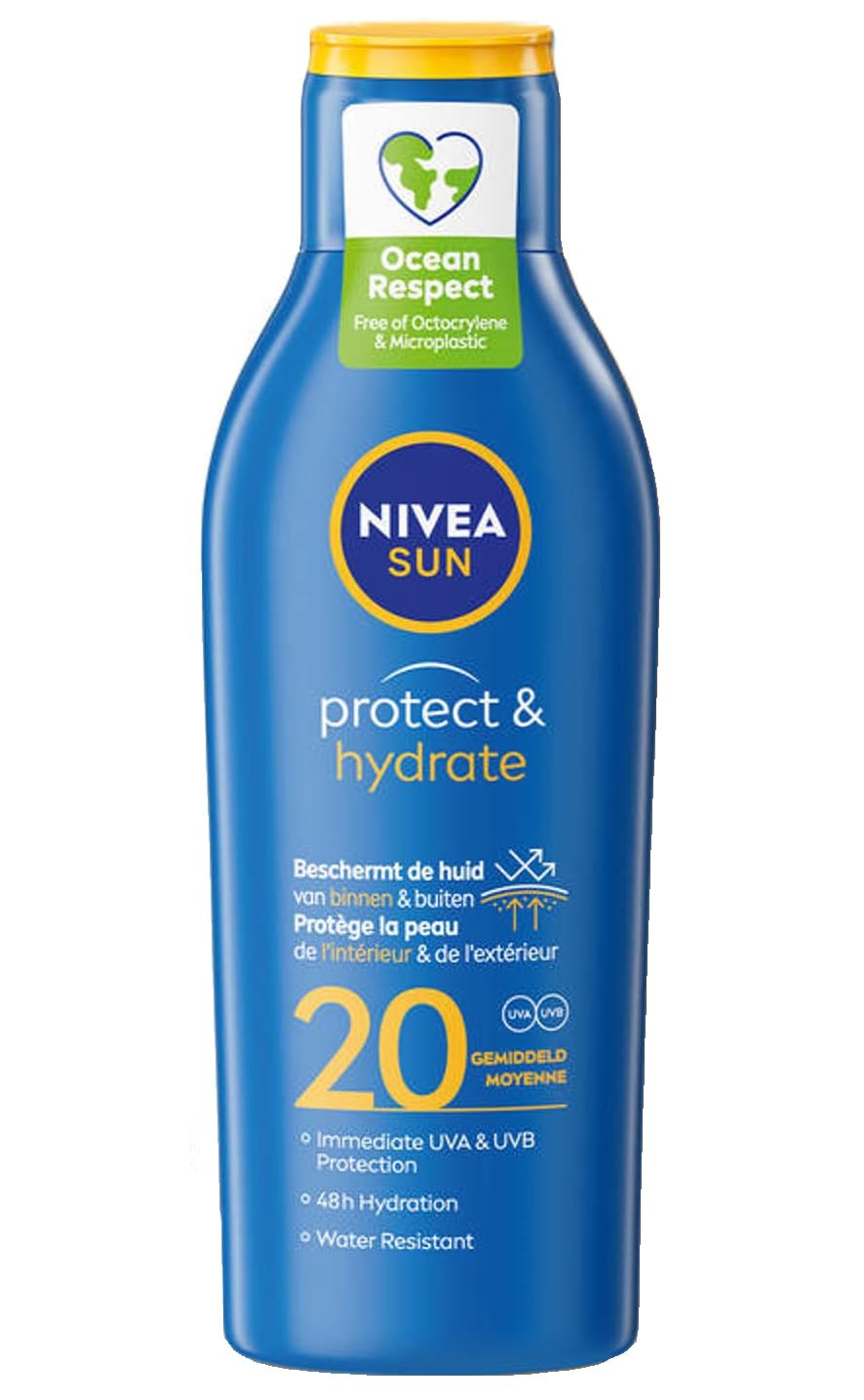 6er Pack - NIVEA SUN Sonnenmilch LSF 20 – Protect & Hydrate – 200 ml