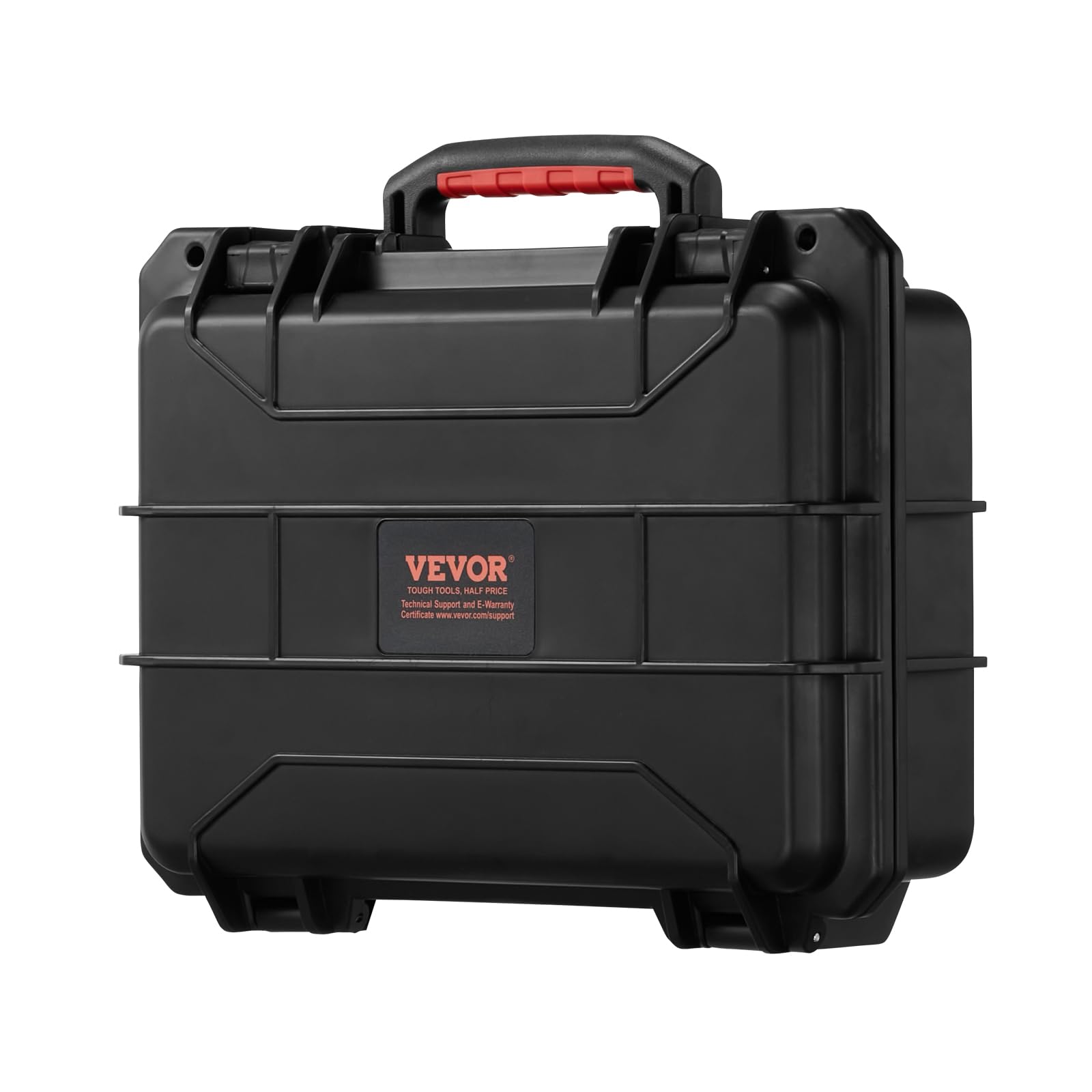 VEVOR Estuche Rígido Resistente a la Intemperie de 380 x 300 x 140 mm, Estuche Protector Resistente con Espuma Precortada y Asas Retráctiles para Viajes, Caza, Uso Militar, Táctico, IP67, Negro