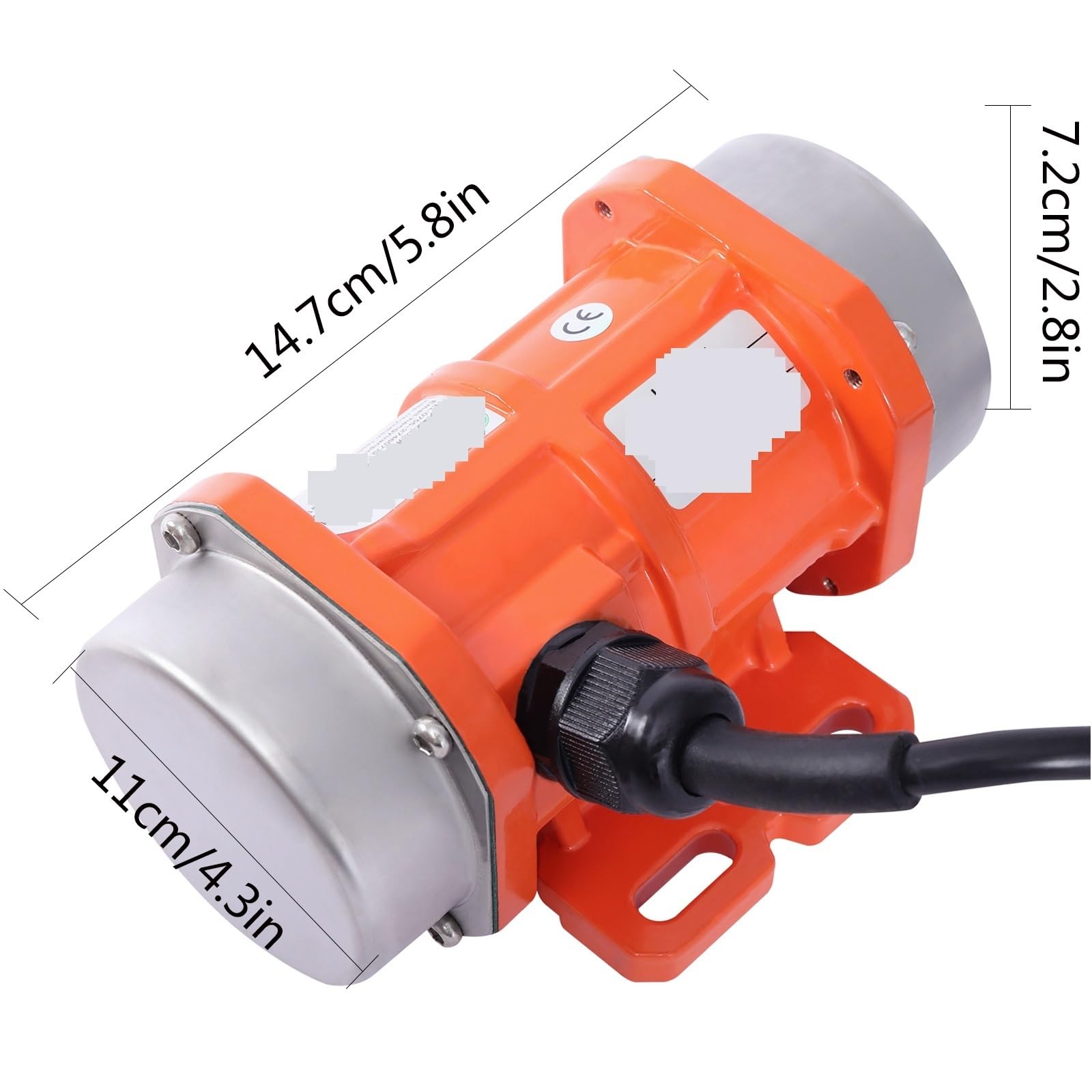 Vibrador de hormigón de CA, motor vibratorio de 40 W, motor vibratorio eléctrico de CA monofásico, carcasa de aleación de aluminio, 3000 rpm