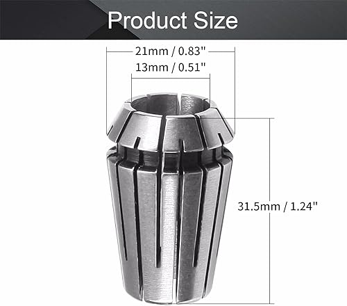 Miniatura 2 de Utoolmart ER20 0.512 in Spring Collet Chuck para máquina de grabado CNC Torno herramienta de fresado 1 unids