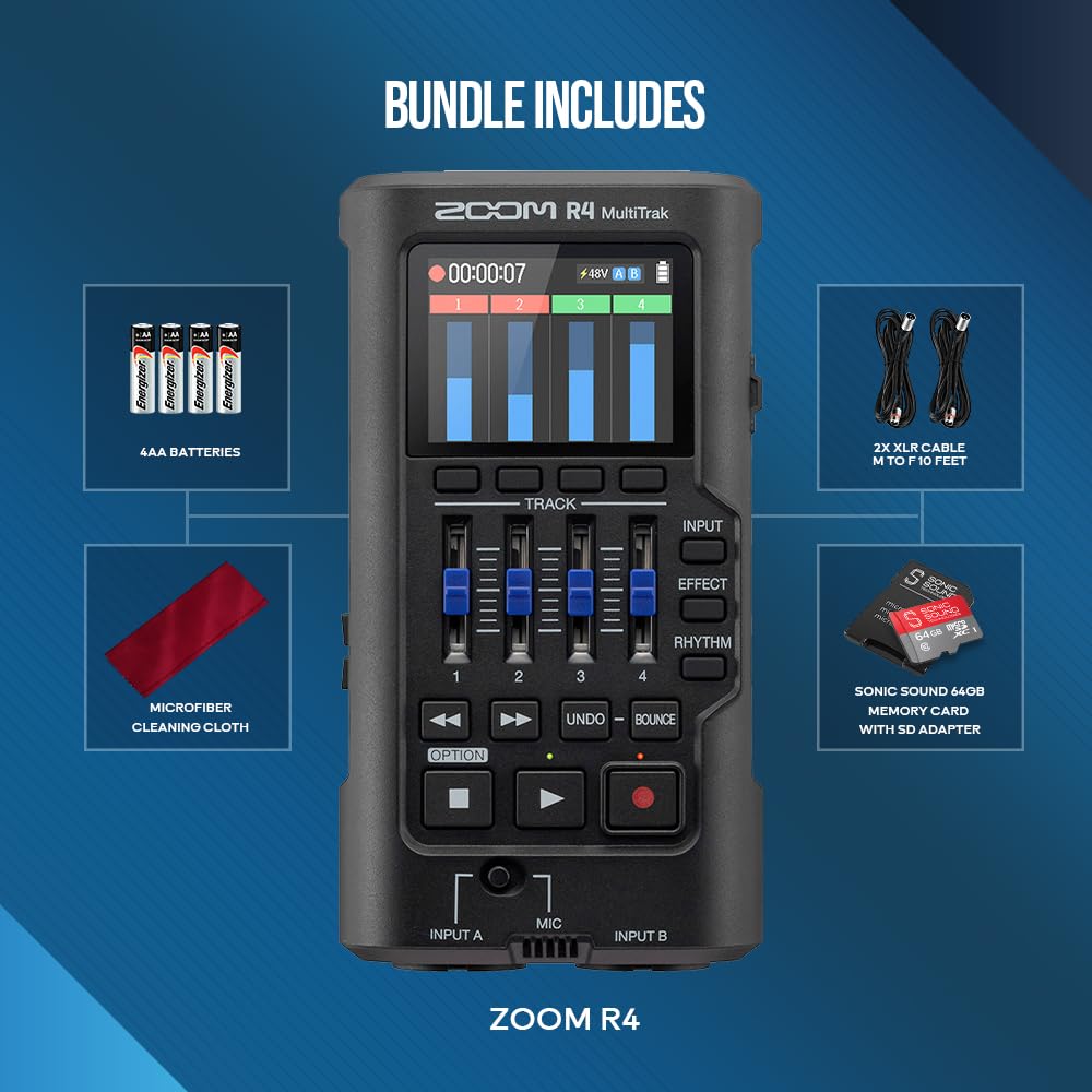 Zoom R4 Multitrak - 32-Bit Float Recorder, 4-Track Recording w