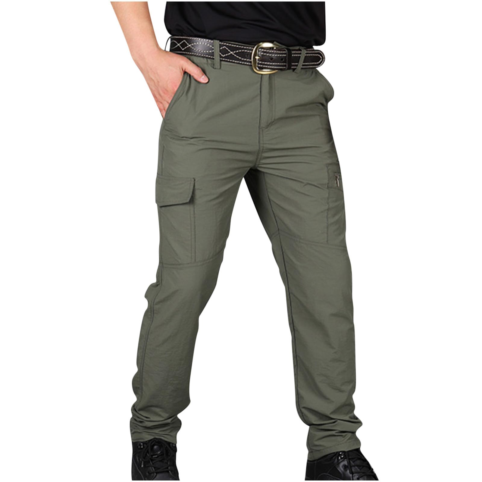 Mens Ripstop Tactical Pants Waterproof Cargo Pants Multiple Pockets Lightweight Outdoor Hiking Work Camping Trousers