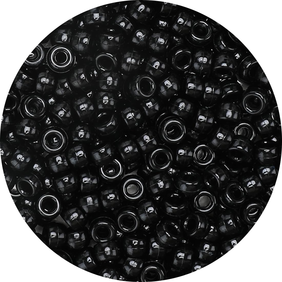 Tiehuoxia 1000+ Pony Beads for Bracelet Making, 6ร9 mm Plastic Bead, Colorful Kandi Beads for Hair Braids, Crafting, Necklace and DIY Projects (Black)