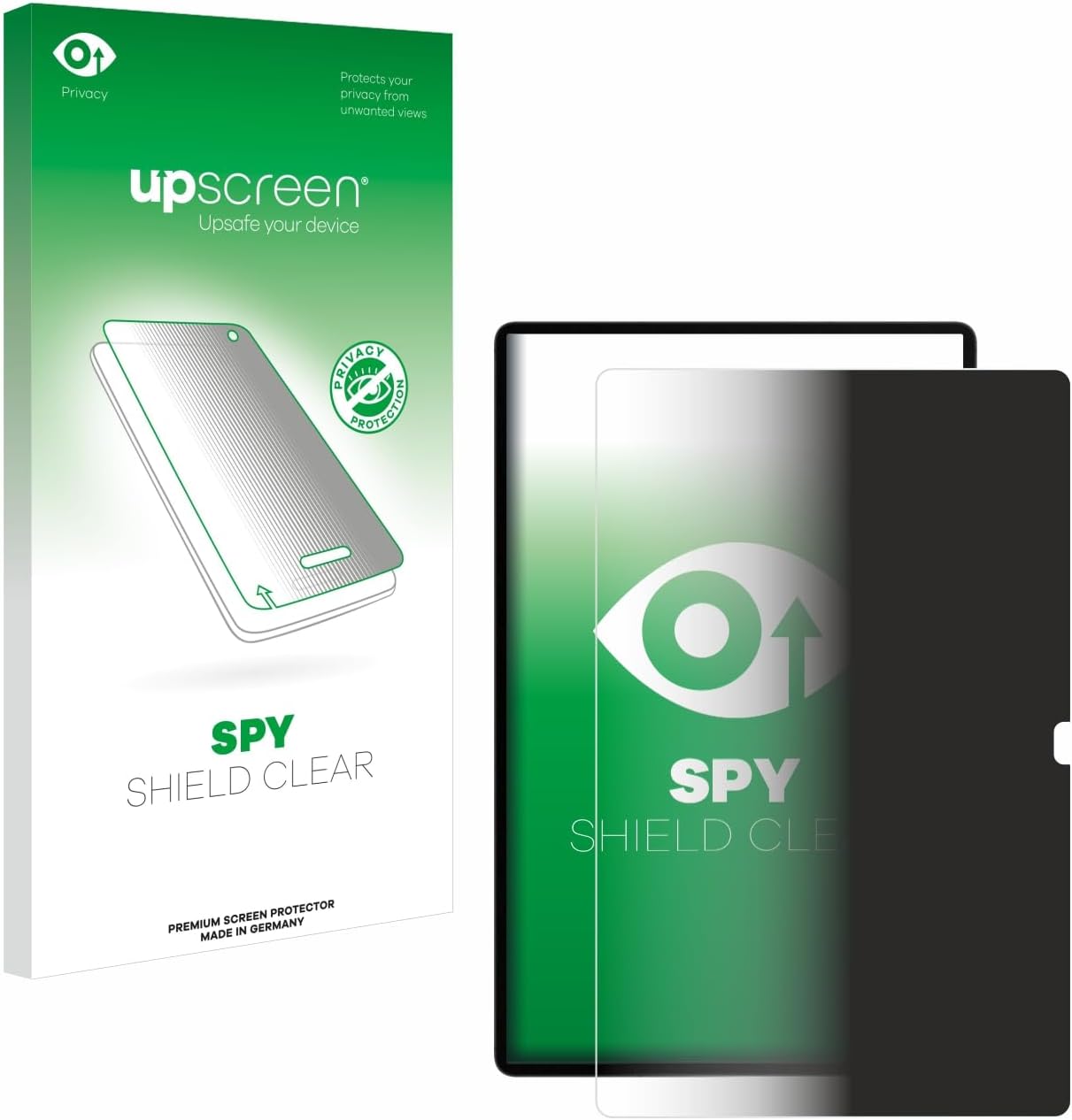 upscreen Privacy Screen Protector compatible with Samsung Galaxy Tab S9 Ultra 5G (portrait) - Anti-Spy Screen Protection
