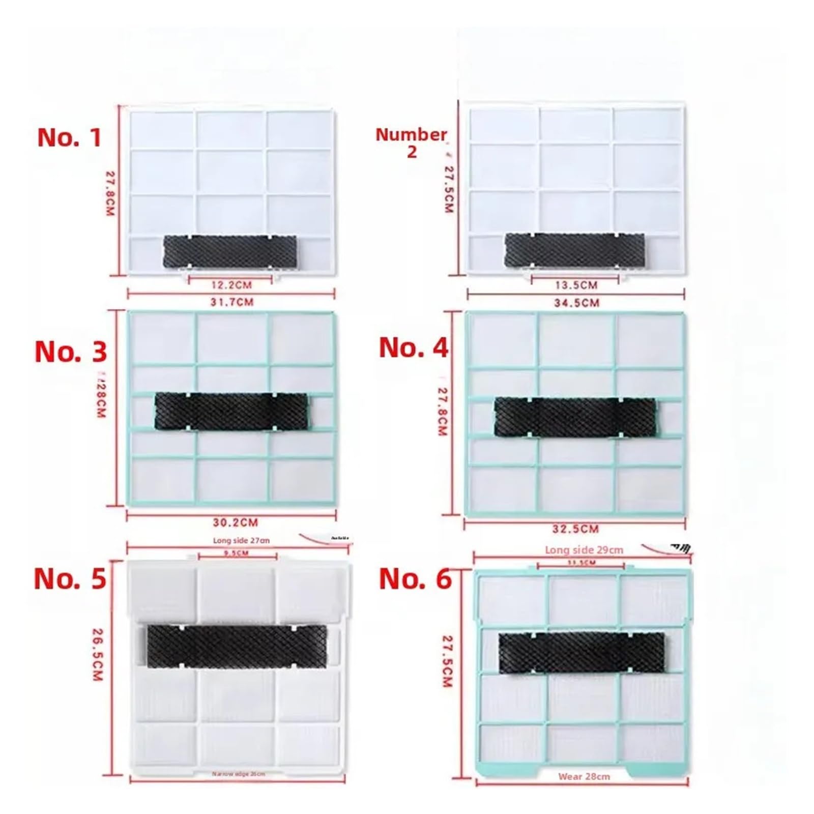 2 Pezzi, Compatibile con Midea, Filtro dell'Aria condizionata 2