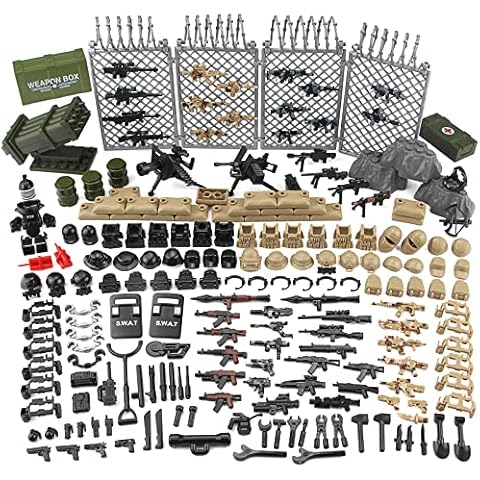 Feleph Modern Military Weapons Pack SWAT Police Multiple Combinations Toy Set for Soldier Figures Model Army Equipment Gear Pieces Blocks Accessories Compatible with Major Brand Cover