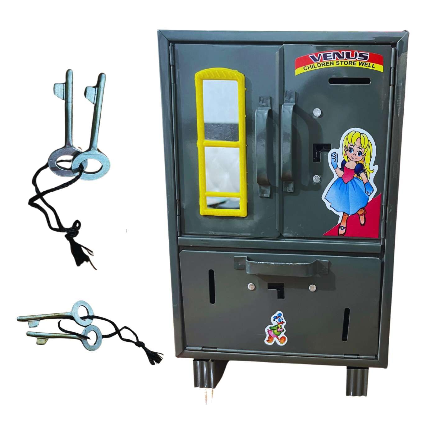 Sprithawk Mini Steel Almirah Shape Locker Bank for Kids | 3 Door Mini Saving ATM Bank Almirah with 2 Key Locking System | Home Decor Mini Almari Bank Multicolor Locker,gullak (B0D9Q32WYC) Amazon Price History, Amazon Price Tracker