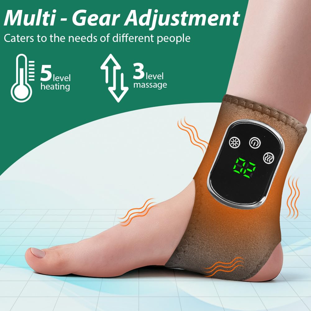 Vicloon Masajeadores Eléctricos para Pies, Masajeador para Tobillos, con 3 Modos de Vibración et 5 Niveles de Calor, para Aliviar el Dolor de Tobillo, para Diabéticos y Personas Activas