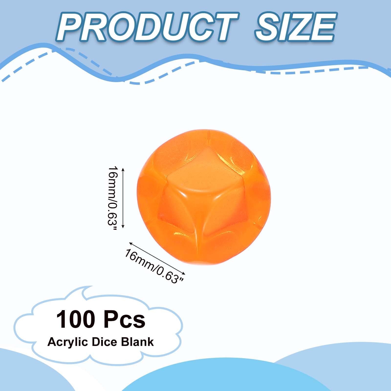 PATIKIL 16 mm Clear Acrylic Dice Blank - Image 2