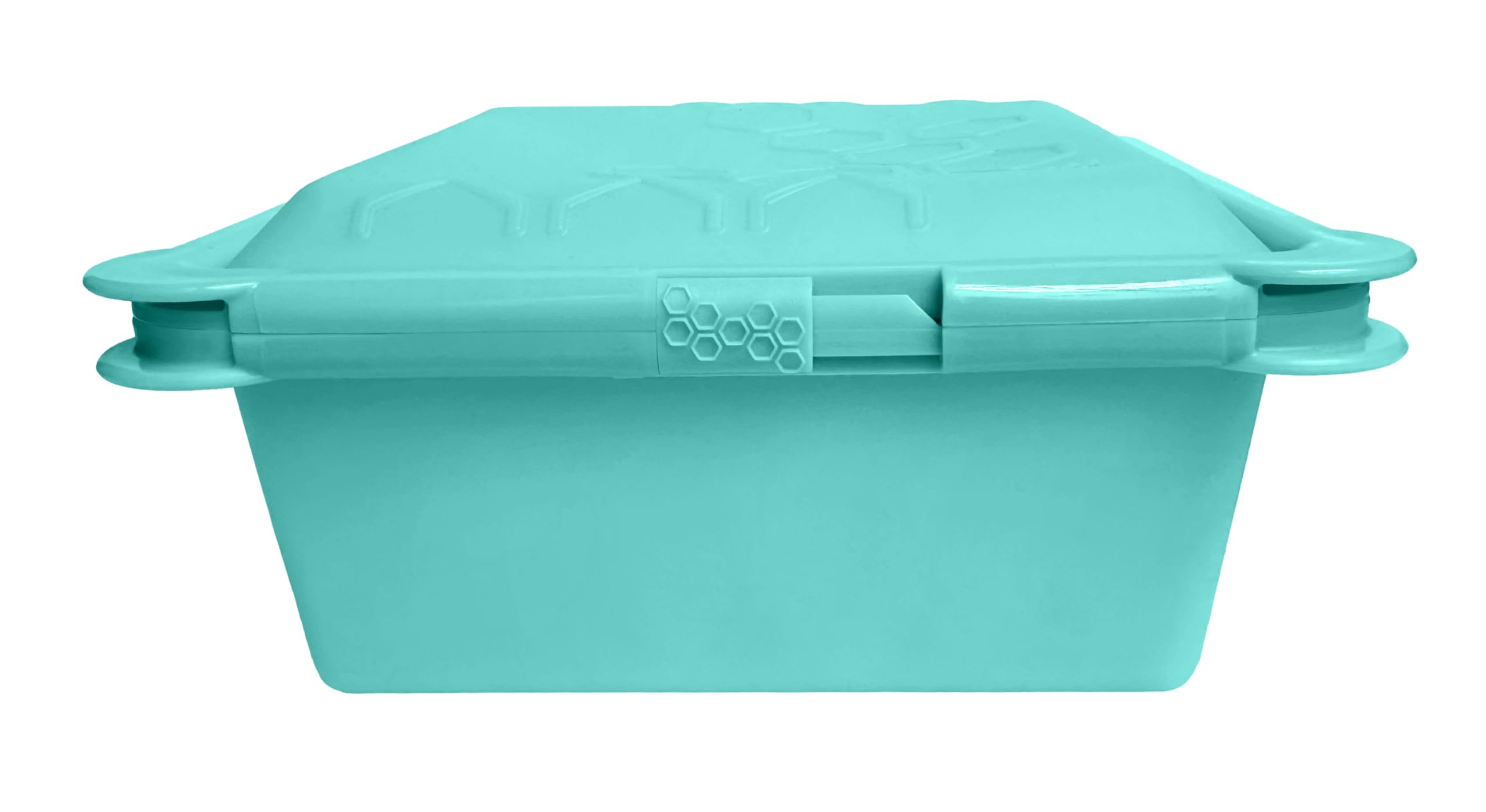 Big Bee, Little Bee - SoftShell XL Reusable Silicone Food Storage Container with Connected Clamshell Lid, Easy to Clean, Snaps Closed, Microwave, Freezer & Dishwasher Safe (Aqua)