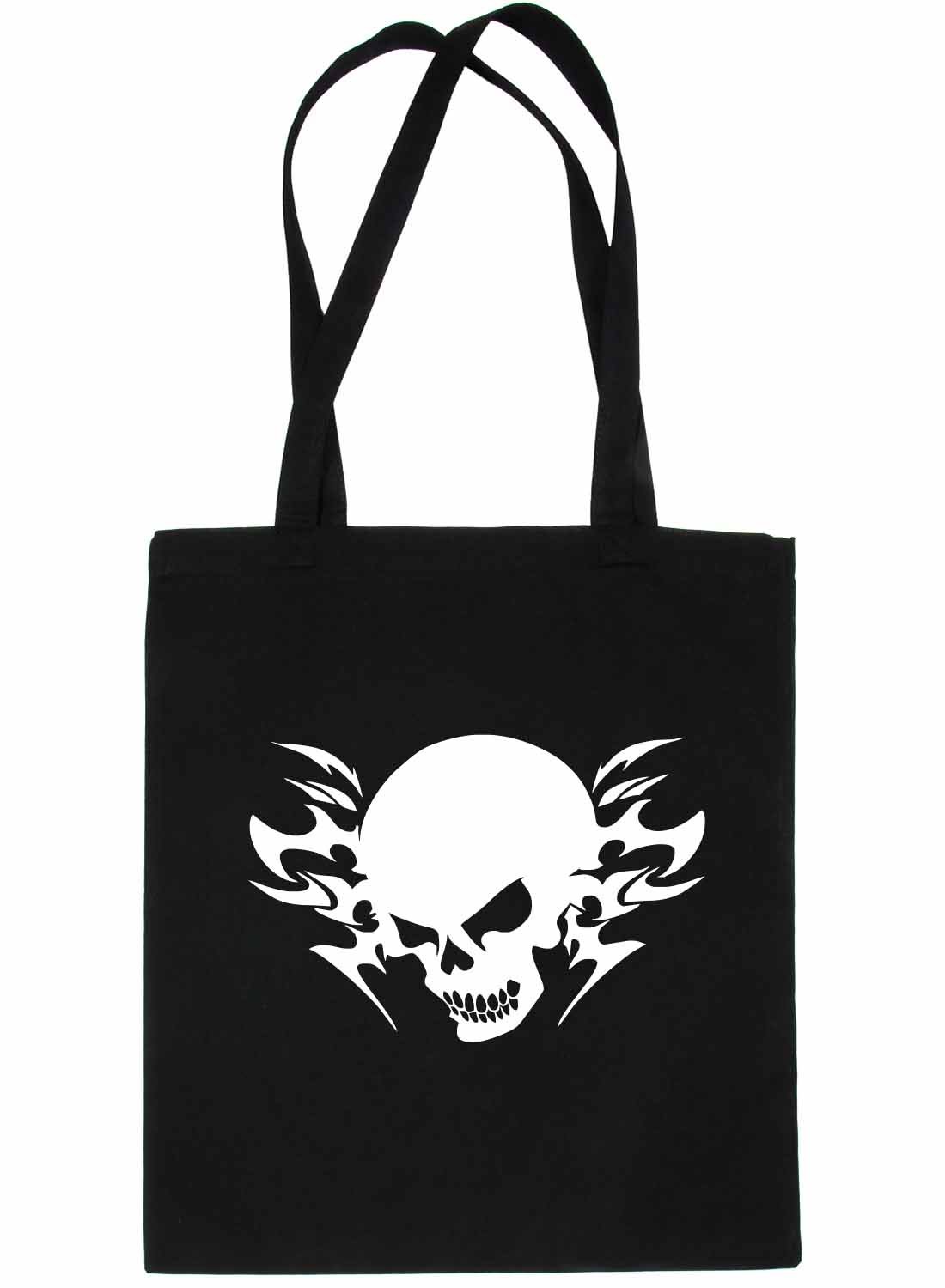 Print4U Skull Tattoo Design Shopping Tote Bag Black