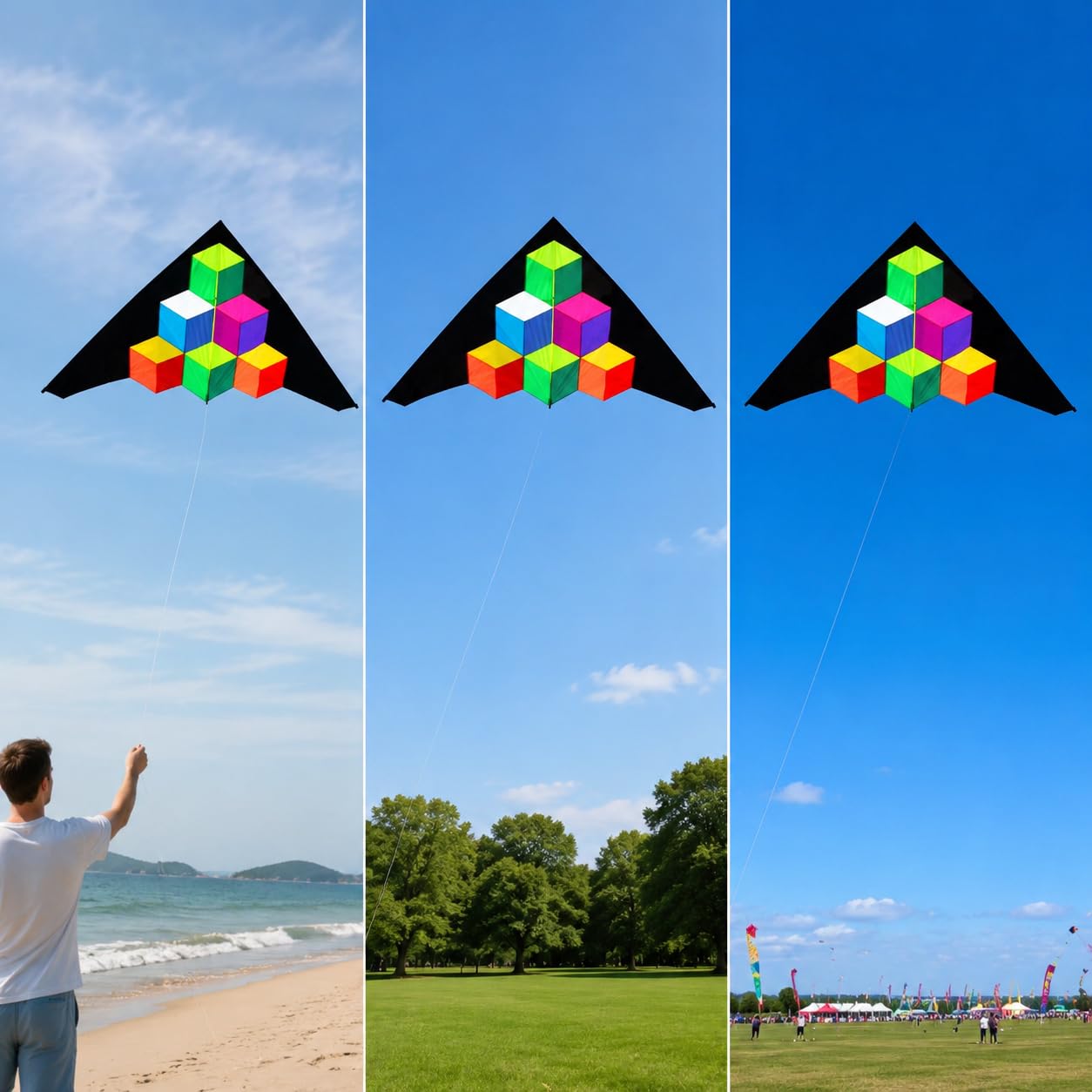 Cometa Recreativa para Adultos, Fácil Volar con Varillas Fibra Vidrio o Carbono, para