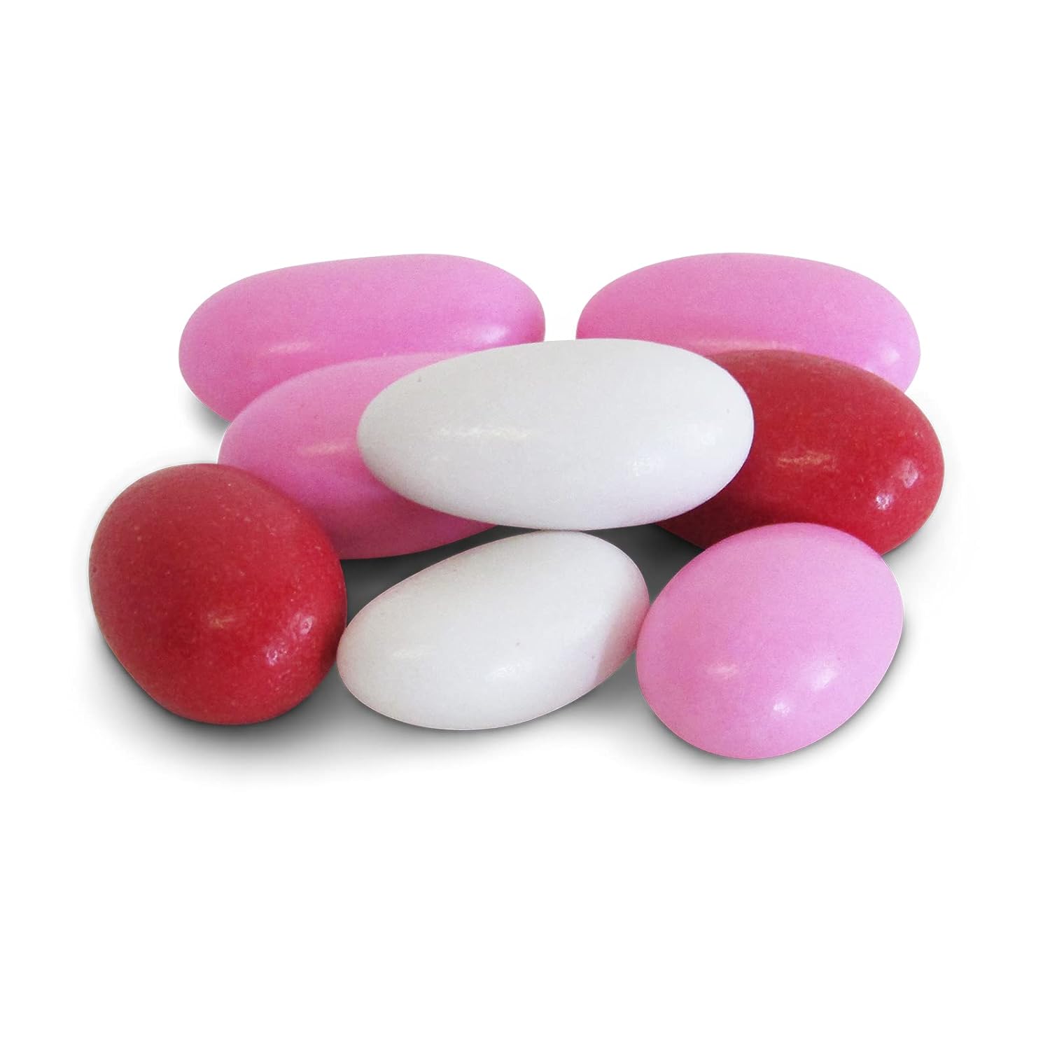 Red Pink & White Jordan Almonds Mix by It's Delish, 3 LBS Bulk Bag | Valentines and Mothers Day Girl Theme Bulk Party Favors Almond Nut Coated in Sweet Hard Candy Shell - Vegan & Kosher