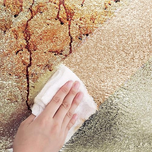 Image of HOME13 Vinyl Self Adhesive Vinyl Decorative Foli Gold Kitchen Wallpaper for Kitchen Countertop Home /Office 1 Ft x 6 Ft with 2pcs