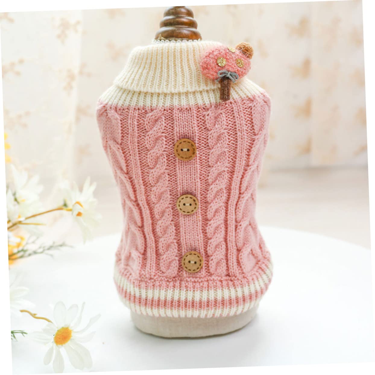 BESPORTBLE 3st Welpenweste Aus Baumwolle Haustier Welpenpullover Winterpullover Für Hunde Kleine Hundepullover Hunde-Hoodie Welpen-Pullover Warmer Welpe Bequemer Hoodie Hundemäntel Stoff Rosa
