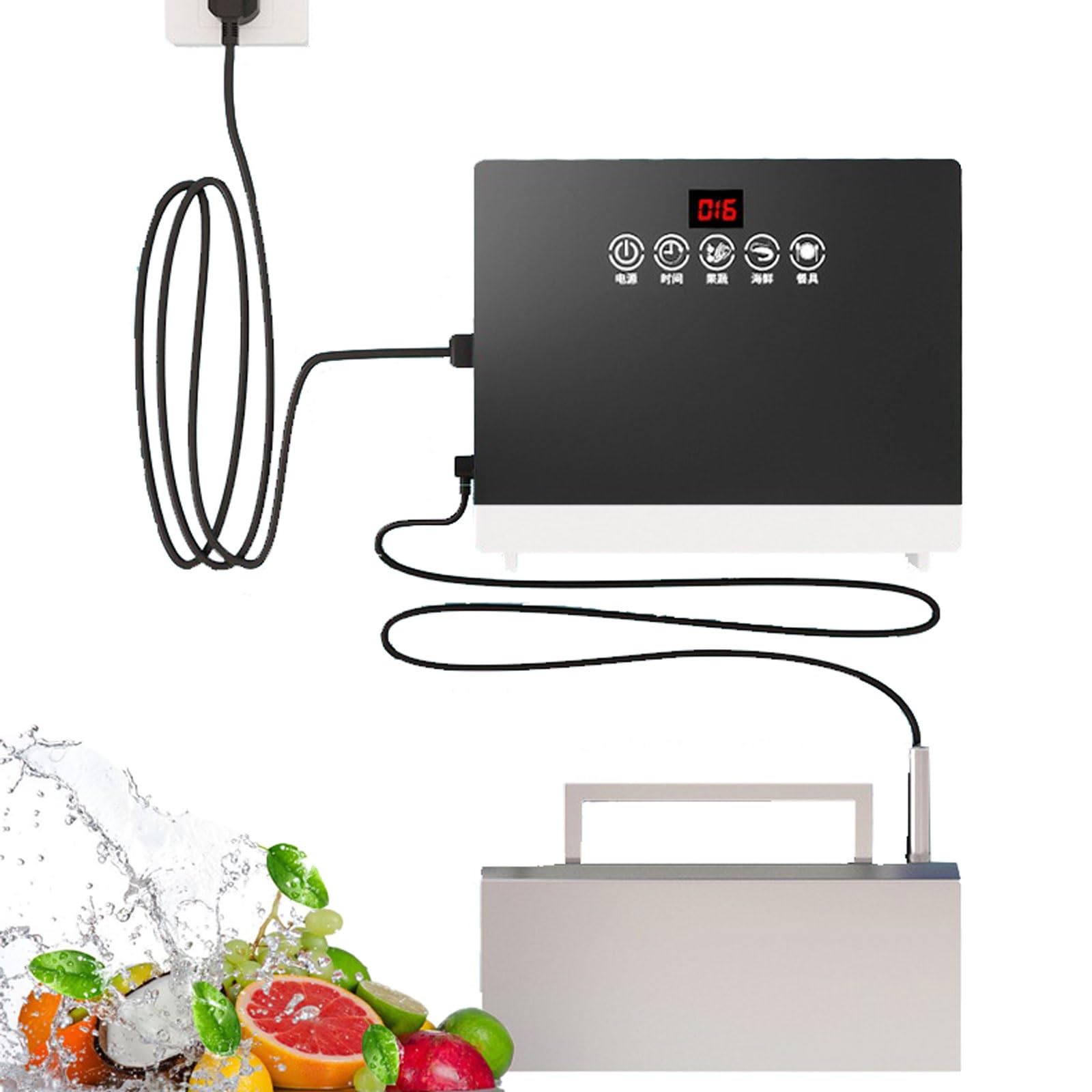 Eiwitany Installation-Free Touch Control Multifunctional Ultrasonic Sink Cleaner, Household Washer for Dishes, Fruits & Seafood