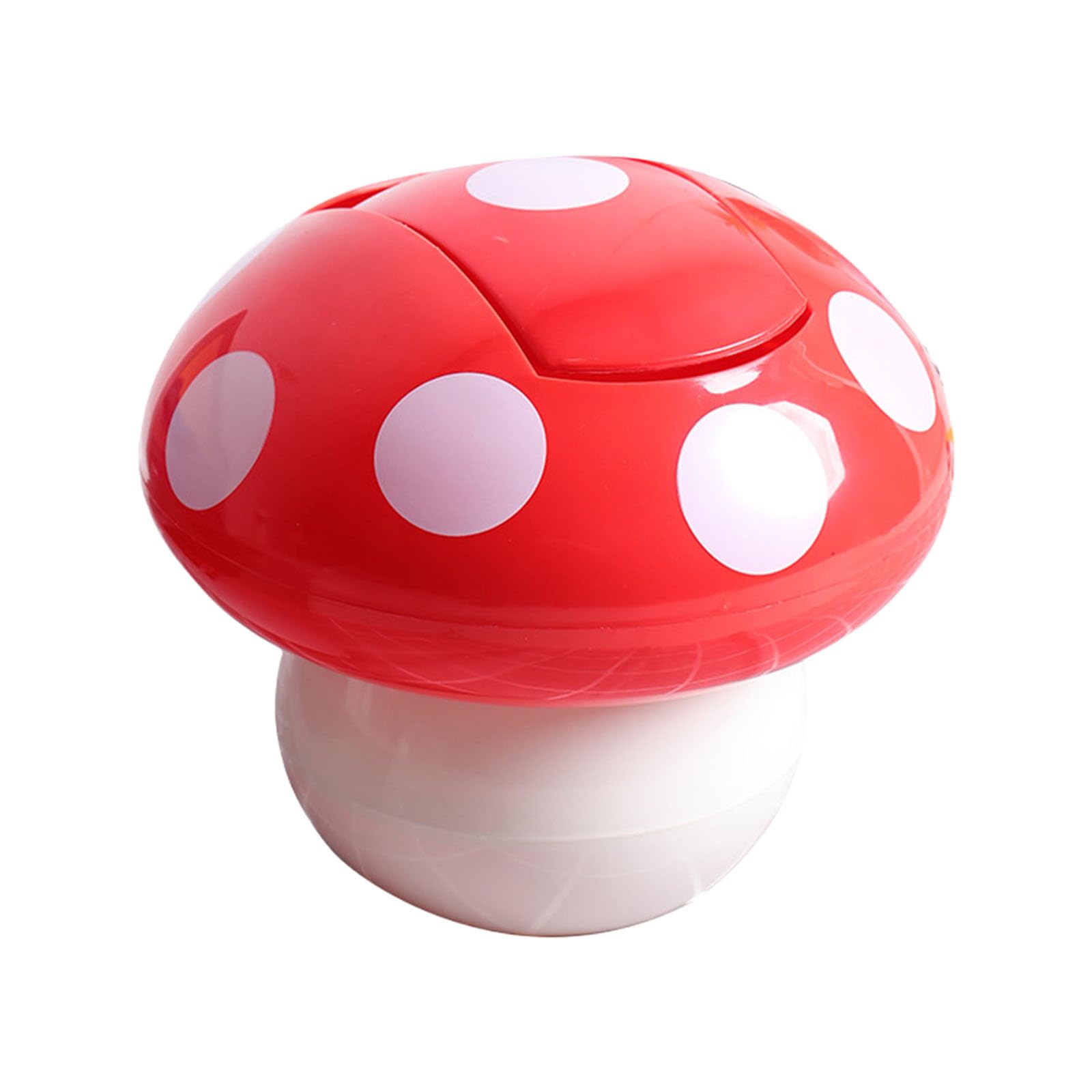 Kalttoy Red Adorable Mushroomstyles Small Trash Can Sturdy Abs Materials Space Saving Storage Abs Mushroom Shaped Bin
