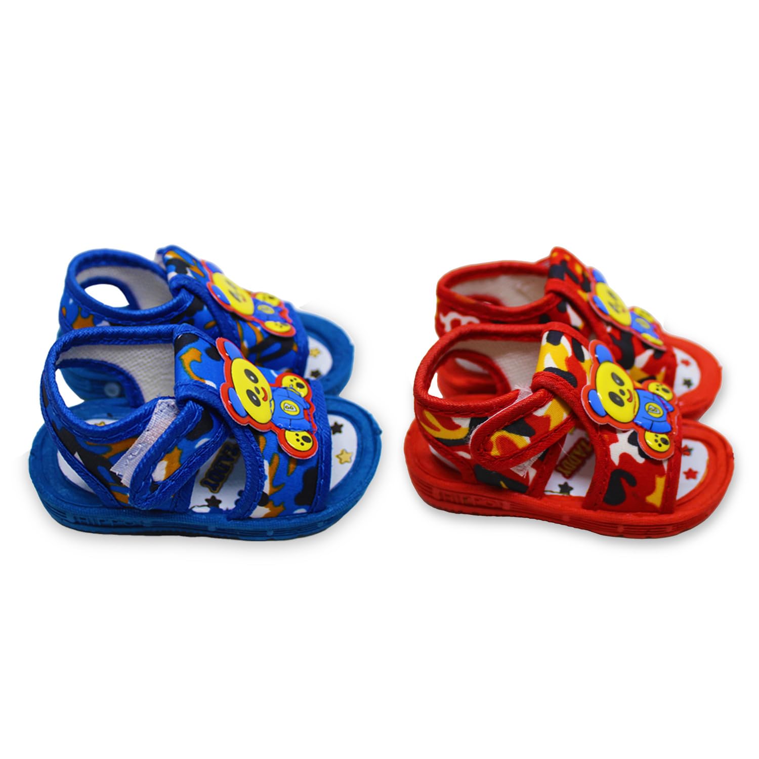 CROTUS Unisex Kids Chu-Chu Shoes | Sound Musical First Walking Sandal For Baby Boys & Girls | Stylish Velcro shoes for kids Color Red & Blue Combo Pack of 2 (Size - 9 Month to 12 Months) (B0C8V4LQ5N) Amazon Price History, Amazon Price Tracker