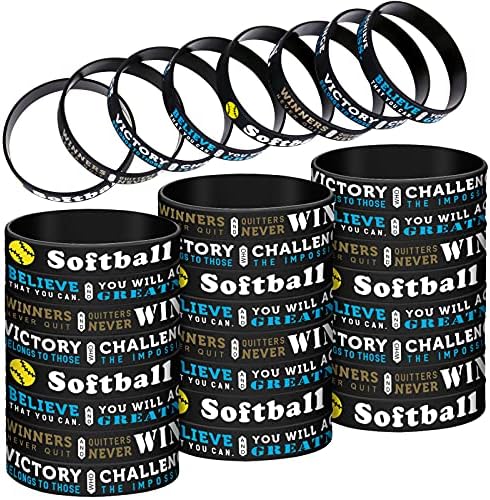 20 Braccialetti Da Baseball In Silicone - Motivazionali, Per Eventi Sportivi E Feste, Uomini E Donne