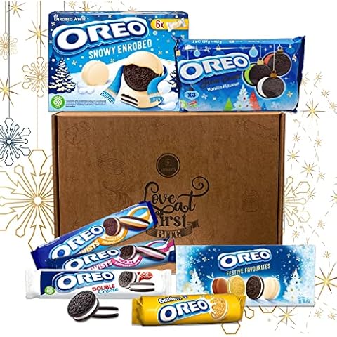 Ultimate Oreo Cookies 1.5kg Selection | Snowy Enrobed; Twist Vanilla & Raspberry; Golden Sandwich Biscuit; Festive Favourites, and many more! | Presented In An Eco Sinta Gifts Box Cover