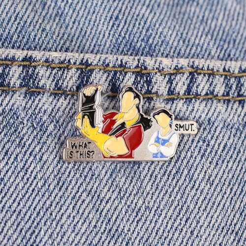 Funny Smut Reader Enamel Pin, Reading Smutty Book Brooches, Fairy Tale Humor Reader Lapel Badges, Spicy Dark Romance Book Club Badges Brooch, Funny Bookish Smut Humor Decoration Pin Jewelry Accessories3